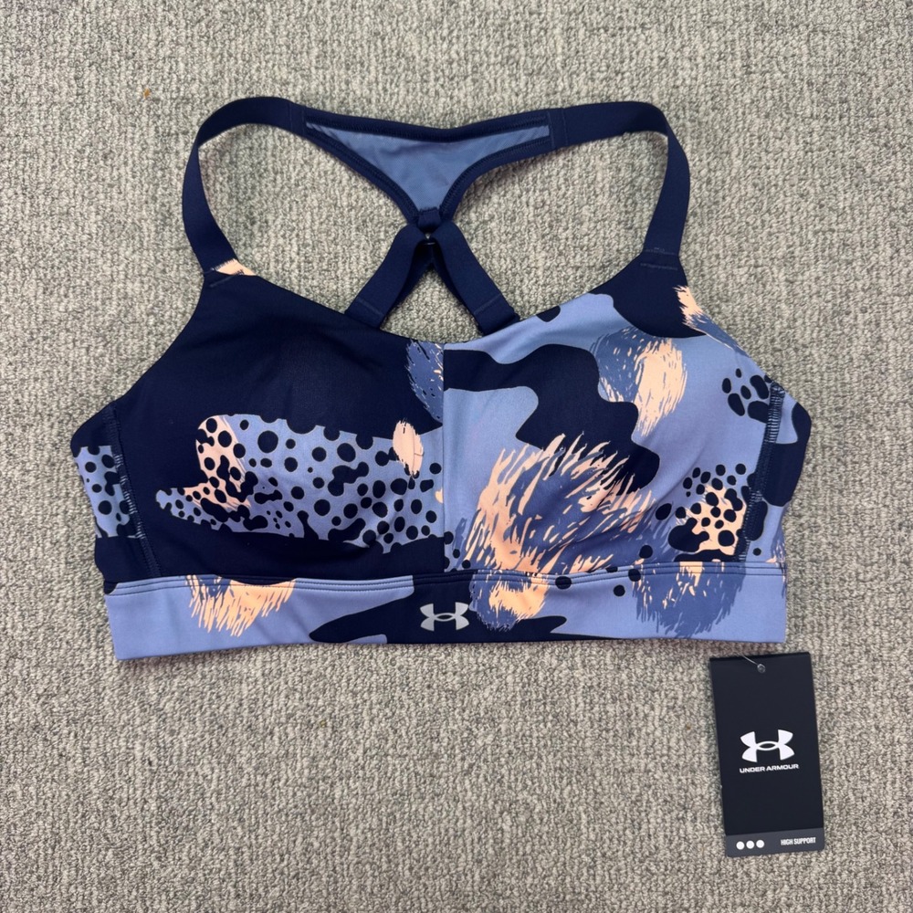 Under Armour Breathelux High Support Printed Sports Bra Womens Medium Size M